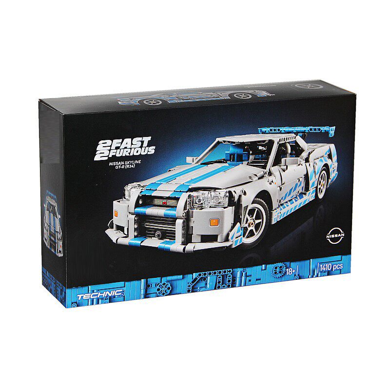 Puzzle Building Block Mechanical Set 42210 Fast and Furious Nissan Skyline Gt-R34 Sports Car Assembly Toy Puzzle Building Block Mechanical Set 42210 Fast and Furious Nissan Skyline Gt-R34 Sports Car Assembly Toy