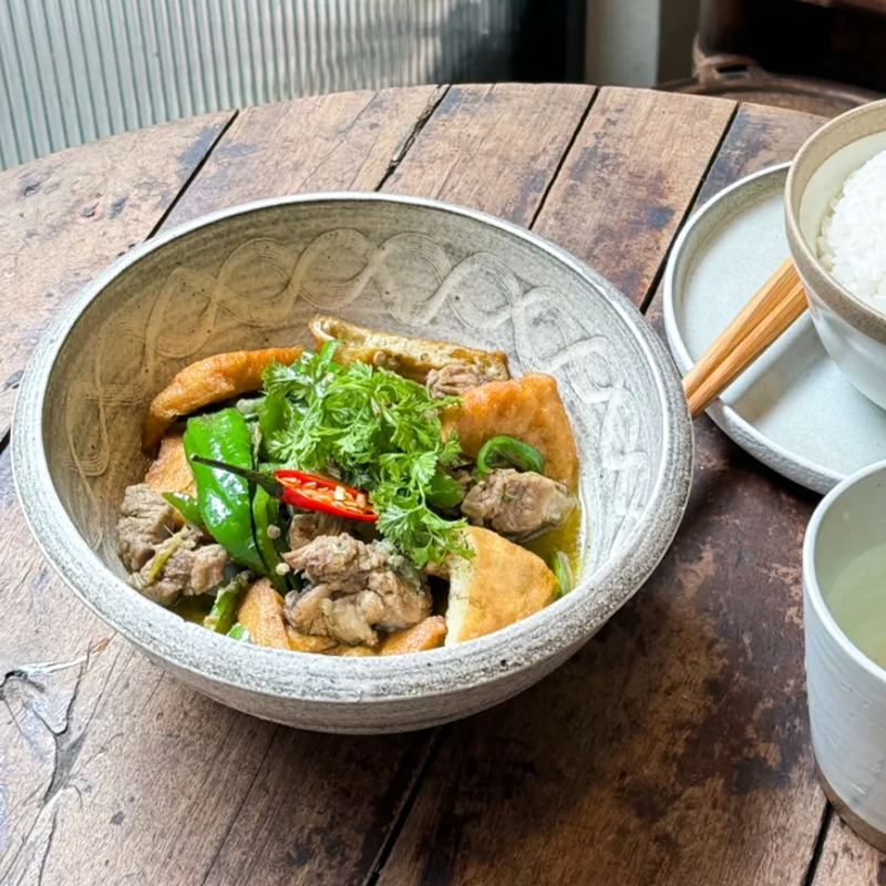 Korean Bibimbap Noodle Bowl, Antique Coarse Pottery Small Soup Bowl, Hotel-Specific Hunan Cuisine Stir-Fried Plate, Creative Ceramic Tableware