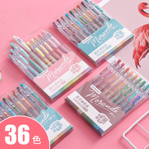 Morandi color color press gel pen set for students to take notes Hand account special water pen stationery Korean version Candy color retro color pen Multi-color set of juice hand account pen to write greeting cards