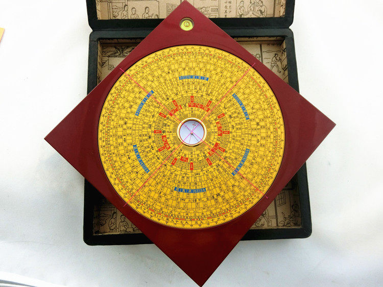 Professional Fukuhang 6 inch triple wooden box imitation of antique copper plate specialized Fengshui compass