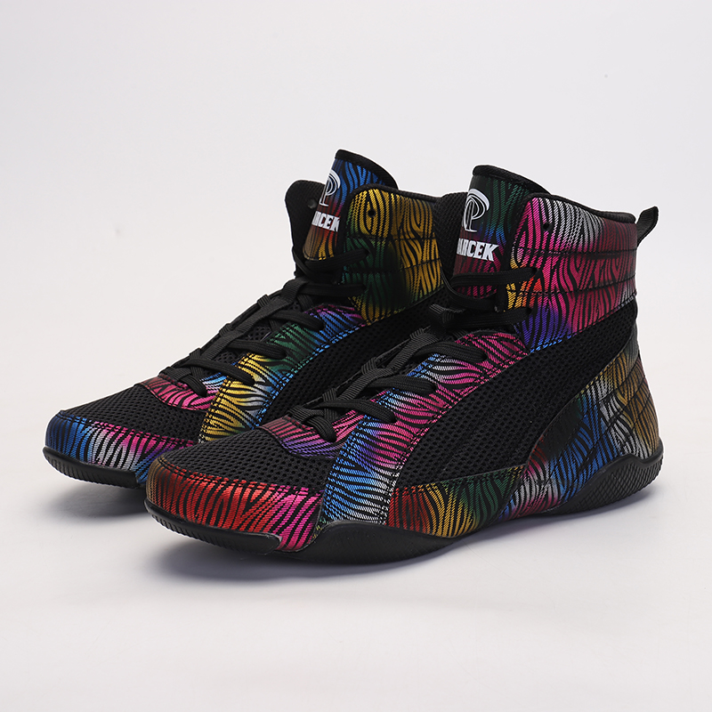 Tall boxing shoes men and women wrestling shoes Sanda fighting training shoes Tuan strike shoes fitness professional competition sports shoes