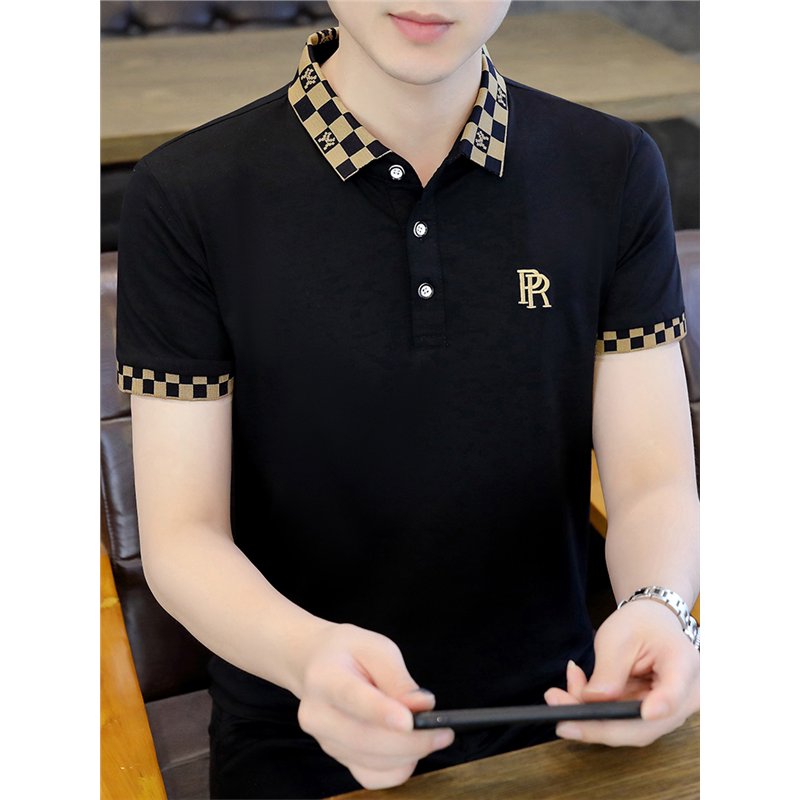 Foreign Trade Surplus ~ Polo Shirt Men's T-Shirt Short-Sleeved Pure Cotton Half-Sleeve Summer New Style Top High-End Collared T-Shirt