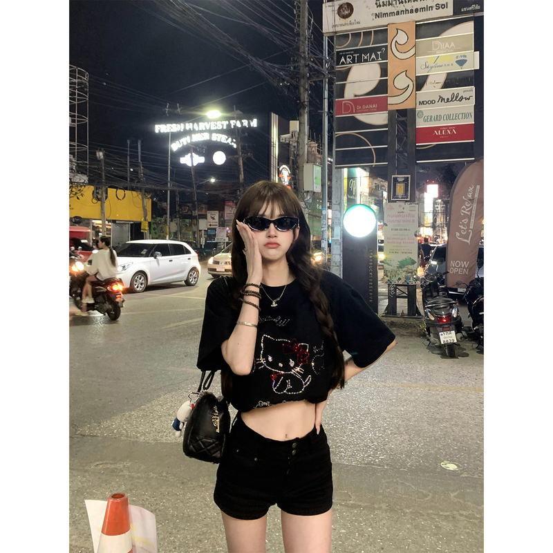 Cuitcuit's Shorts That Have Been Asked about Many Times ~ Black Hot Girl Style Versatile Slimming Denim Shorts High-Waisted Hot Pants for Women