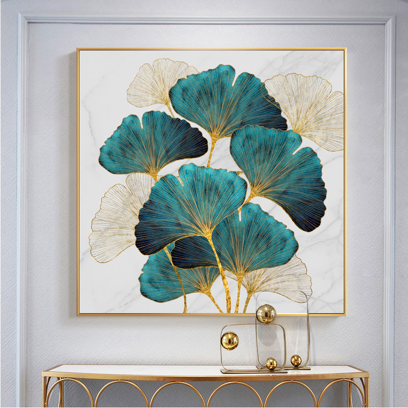 Cross embroidered 2022 new line embroidered living room small piece size bedroom minimalist modern yourself embroidered handmade dining room Ginkgo Leaf