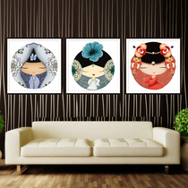  Small cross stitch 2021 new living room bedroom cartoon childrens room dream of red mansions character small painting simple and modern