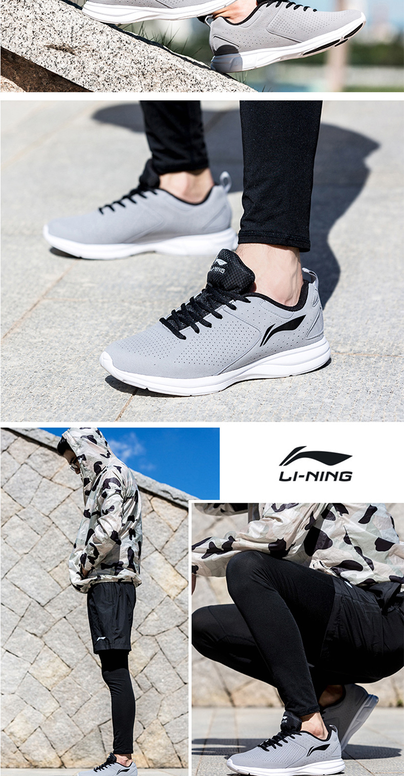 Giày chạy bộ Li Ning giày nam 2018 mùa thu đông chính hãng giày chạy bộ nam mùa đông bằng da ấm áp jordan xám trắng