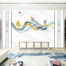 Wood-wood fiber integrated wall panel 8D TV background wall panel jazz white Mountain Waterloo light lavish buttoned board bedroom decoration