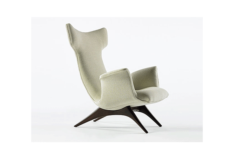 JuLanMake Thiết kế nội thất gỗ rắn Bắc Âu ONDINE ARMCHAIR mô hình phòng khách ghế sofa - Đồ nội thất thiết kế ghế mây
