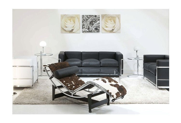 JuLanMake thiết kế nội thất sáng tạo LC4 CHAISE LOUNGE Le Corbusier da bò - Đồ nội thất thiết kế ghế tiffany