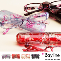 Japan imported bayline color anti-fatigue reading glasses old glasses 4-color womens three-color