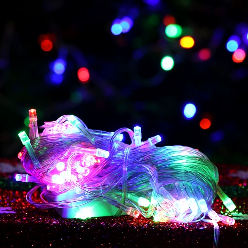 Весенний фестиваль Гирлянды Мигающие красочные огни 5 м 10 м Декоративные неоновые подвесные светильники Звездные маленькие лампочки Новогодние подключаемые елочные огни