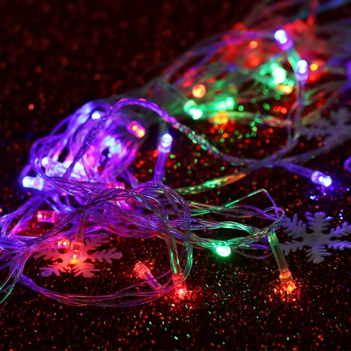 Весенний фестиваль Гирлянды Мигающие красочные огни 5 м 10 м Декоративные неоновые подвесные светильники Звездные маленькие лампочки Новогодние подключаемые елочные огни