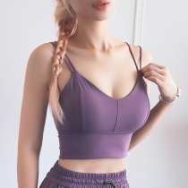  Sports underwear womens beautiful back running shockproof quick-drying breathable thin shoulder double camisole yoga fitness bra