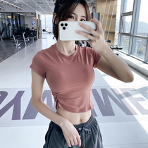 Sports blouse Womens short-sleeved tight quick-drying T-shirt Lightweight breathable stretch running training fitness clothes ins yoga suit