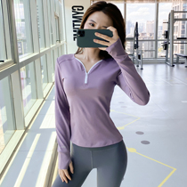 Sports coat womens long sleeves in spring and summer micro-loose self-drying Korean running fitness yoga clothes thin cover meat