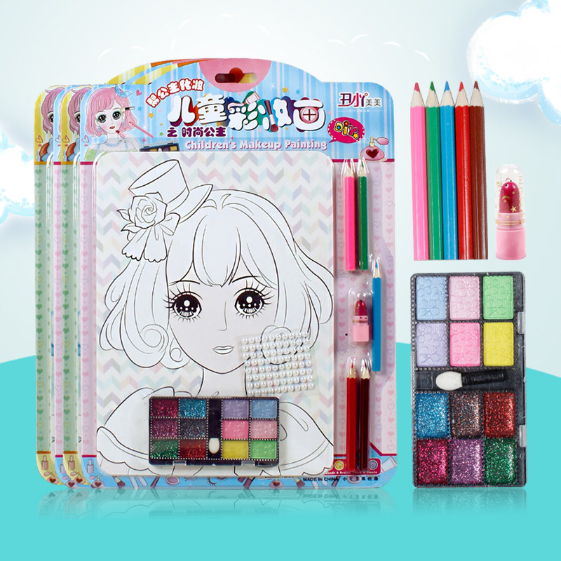 Children's color makeup Artisanal Diy Girl Children Toys Painted paint Painted Graffiti Painting Princess Makeup Painted