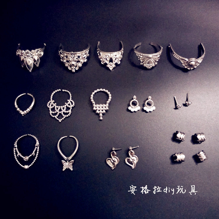 Búp bê barbie giày tinh thể giày phẳng giày túi ly hợp túi vương miện vòng cổ vòng tay bông tai phụ kiện đồ trang sức em bé búp bê