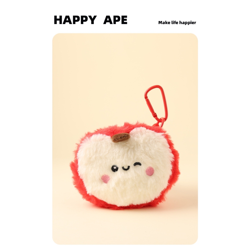 Original Apple Cartoon Plush Coin Purse Miscellaneous Storage Bag Earphone Bag Lipstick Key Embroidered Small Card Holder Pendant
