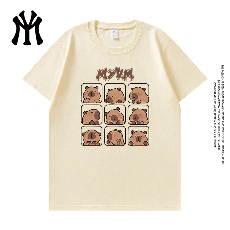 Official Genuine Summer Couple's Pure Cotton Short-Sleeve Trendy Men's Hot-Selling 26 New Style T-Shirt for Men and Women 7