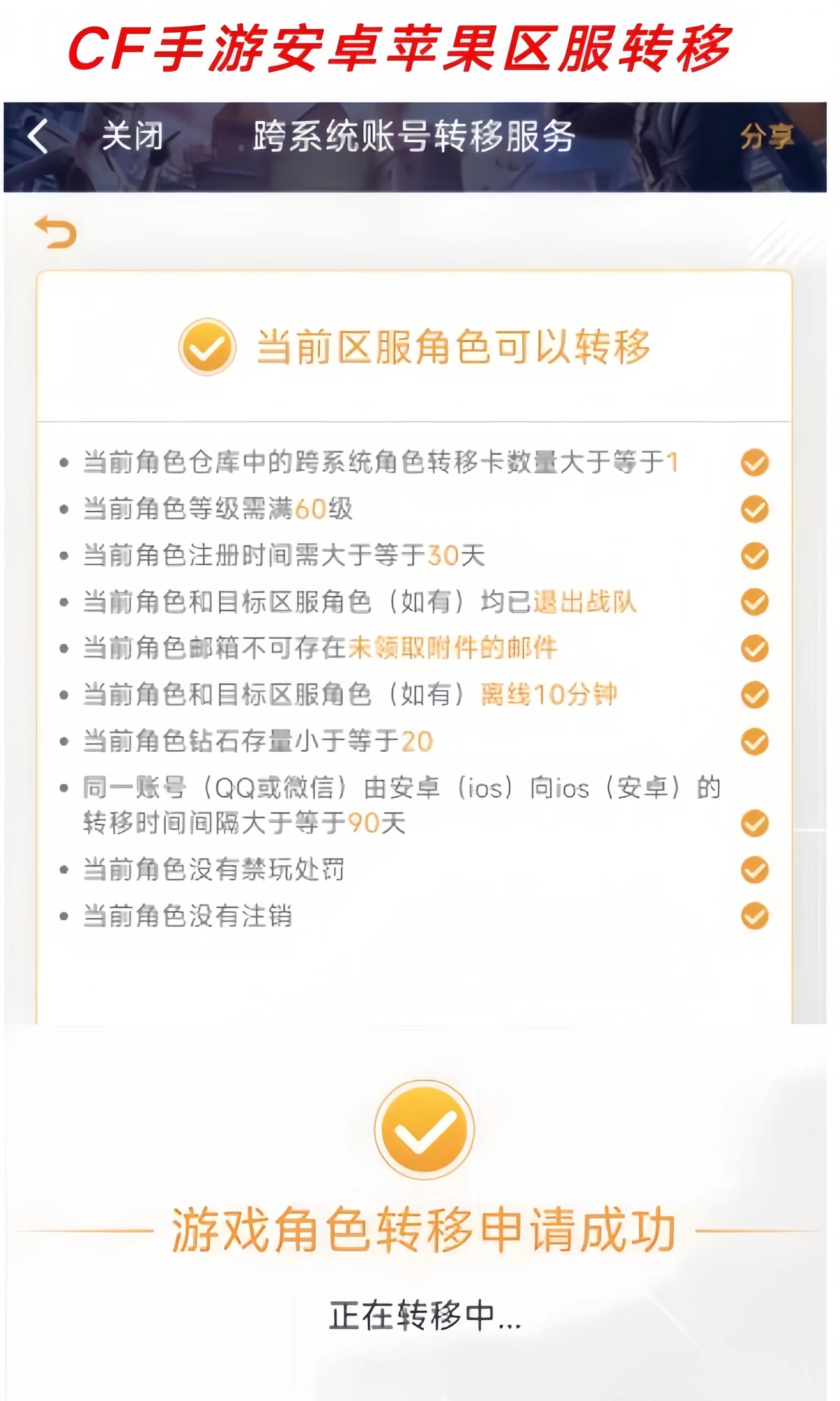 CF手游怎么转区到苹果？安卓苹果角色迁移全流程详解_游戏推荐_淘宝游戏网