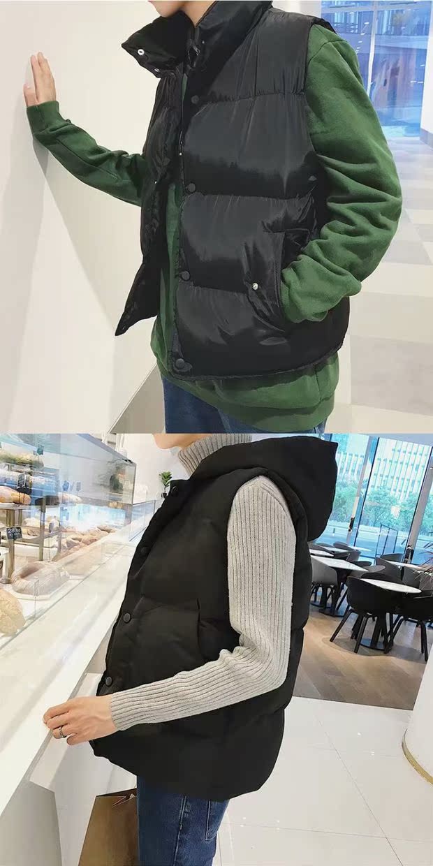 Áo vest nam mùa thu Phiên bản Hàn Quốc của áo vest không tay xuống cotton mùa thu và áo khoác mùa đông và vest mùa thu vest trung niên