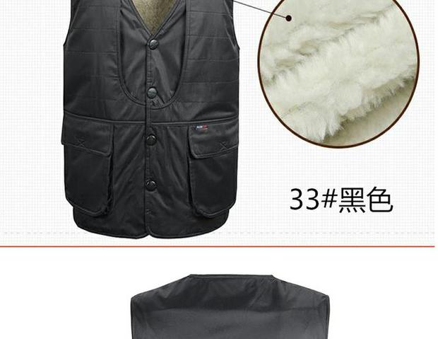 Mùa thu đông cộng với nhung dày nam trung niên cộng với phân bón tăng bố nhiều túi vest vest cỡ lớn bigsize