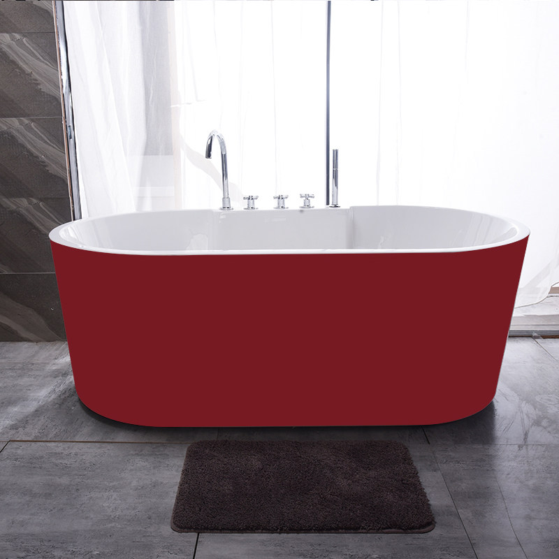 Acrylic double-layer insulation home integrated net red small apartment type oversized freestanding adult bathtub tub
