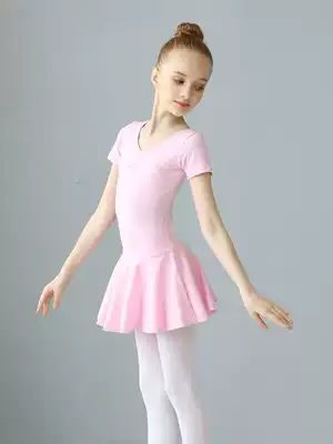 Girls' dance practice uniforms Children's summer ballet dress girls cotton long sleeves China test dancing one-piece dress