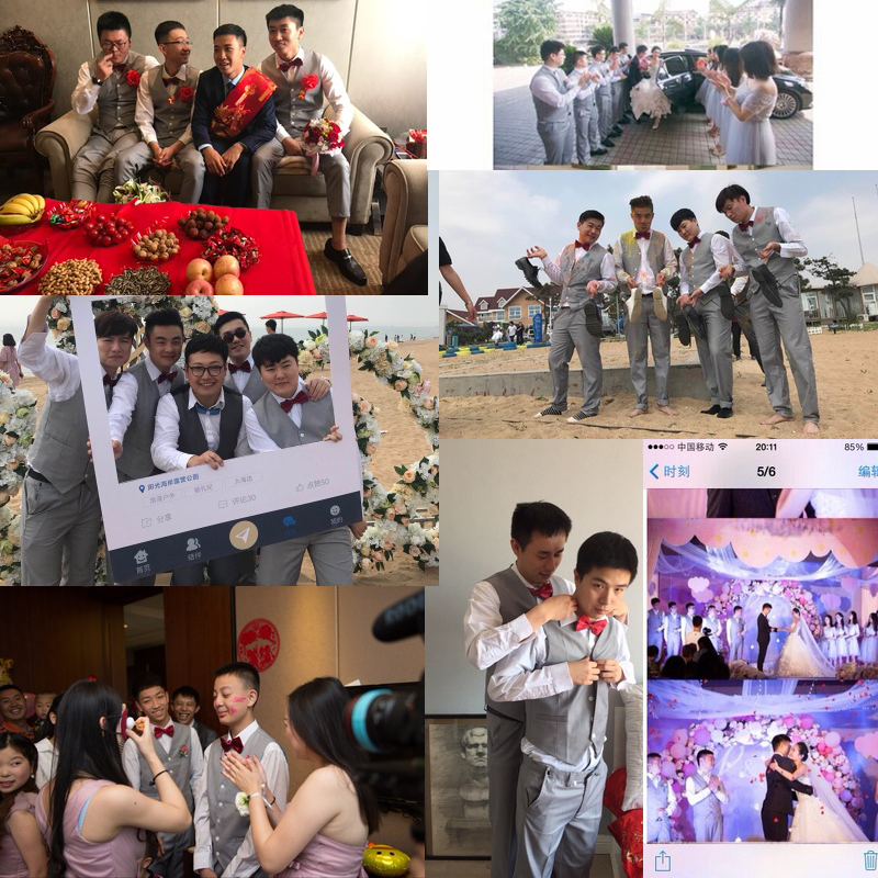 Cho thuê mùa đông phù rể Chen Xiao đám cưới với anh em phù hợp với nam xám tốt nghiệp hợp xướng nhỏ phù hợp với vest vest quần đũi nam