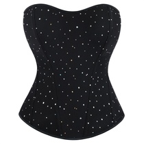 New black sequined mesh stretchy and breathable womens sexy bodysuit