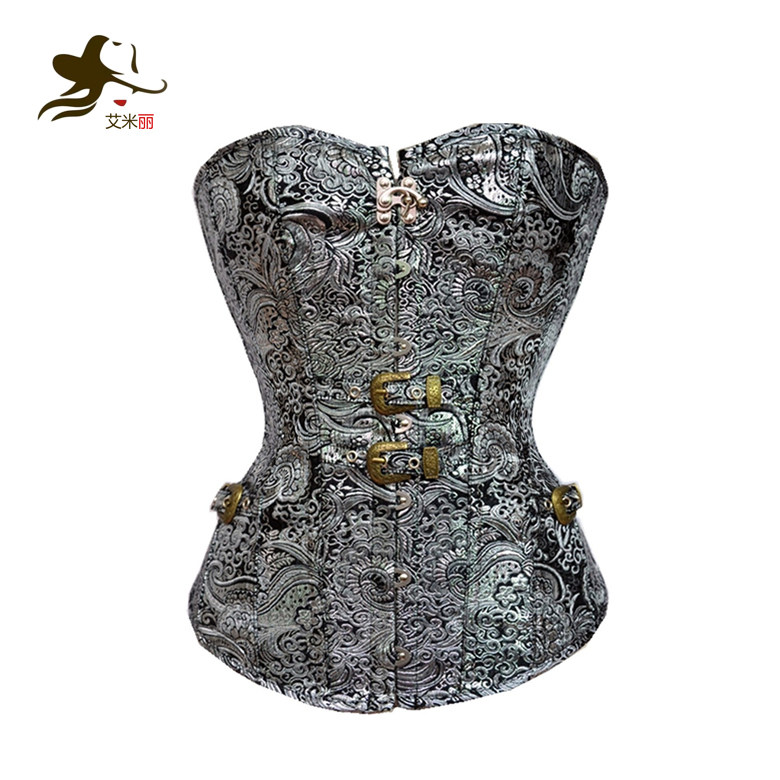 Emily Palace Tinguette Bungalow Dress Printed Steel Buttoned Silver Corset Waist Beauty Body Palace Plastic clothes corset-Taobao