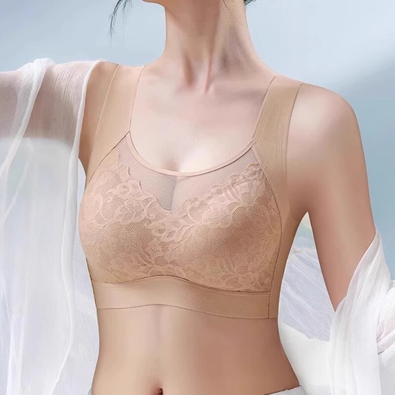 Victoria's High-End Adjustable Vest-Style Integrated Fixed Cup Bra for Large Busts, Slimming and Side Support