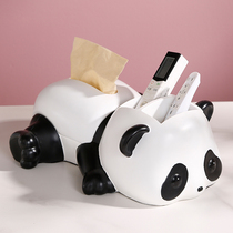 Panda tissue box living room good-looking storage box remote control high-end atmospheric coffee table dining table multi-function tissue paper box