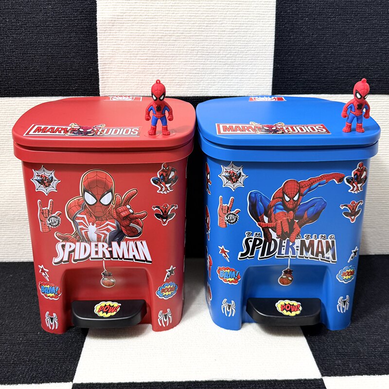 Creative Spider-Man Trash Can, Cartoon, High Aesthetic Value, Large Capacity, Cute, for Home Use in Bedroom, Living Room, Children's Room, with Lid Creative Spider-Man Trash Can, Cartoon, High Aesthetic Value, Large Capacity, Cute, for Home Use in Bedroom, Living Room, Children's Room, with Lid