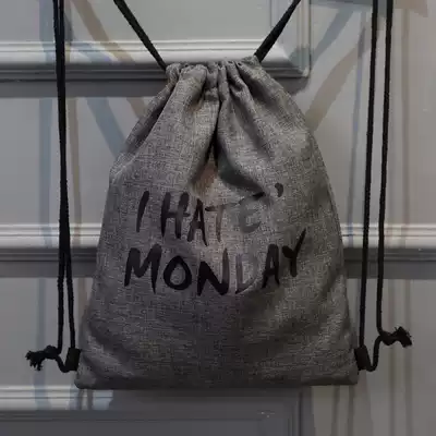 Lightweight Corset pocket backpack new drawstring back backpack backpack travel bag women's schoolbag cotton pull pull