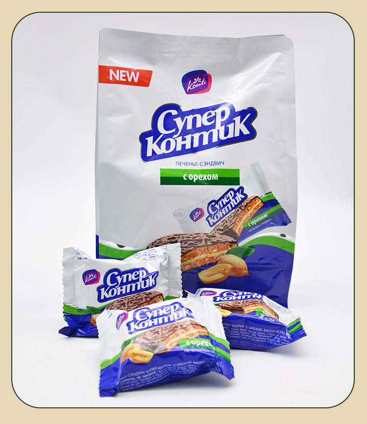 俄罗斯进口 Konti 康吉 三明治巧克力夹心饼干 250g 图11