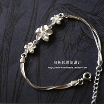 Camellia sterling silver bracelet gift original jewelry light luxury cute niche girlfriend birthday gift Mid-Autumn Festival