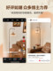 Water Drop Floor Lamp Next to the Sofa in the Living Room, High-End Walnut Color Storage Rack Integrated Side Table, Bedroom Ambient Light