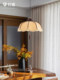 Lamp Ji Solid Wood Vintage Fabric Chandelier for Master Bedroom, Wabi-Sabi Style Retro Tea Room, Artistic Creative Dining Table Restaurant Lighting Fixtures