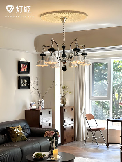 French Retro Style Living Room Chandelier, South Asian Style Vintage Bedroom Chandelier, Modern Handmade Ceramic Dining Room Starlight Chandelier