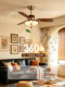 French-Style Vintage Living Room Fan Light 2026 New Model Lotus Leaf Large Wind Ceiling Fan Light Smart Silent Dining Room Fan Light