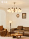 French medieval style living room chandelier American retro solid wood high-end restaurant 2026 new smart Zhongshan lamps