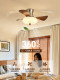 Vintage Cream-Style Restaurant Ceiling Fan Light, Bedroom Fan Light, Retro Bronze Eye-Protection Fan Integrated Lighting Fixture