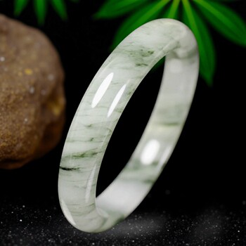 Picked up natural tianshan jade bracelet for women, floating flower jade bracelet