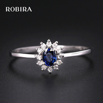 Nobia jewelry Sri Lanka Natural Royal Blue Sapphire Ring 18k Golden Diamond Ring