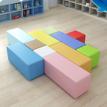 Early Education Center Training Institute Kindergarten Software Composition Fence Childrens Rectangular Bench Soft Bag Sofa strip stool