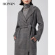 HONRN/Red Man slim-fitting lace-up waist suit collar woolen coat for women in ດູໃບໄມ້ລົ່ນແລະລະດູຫນາວ HG55OD451