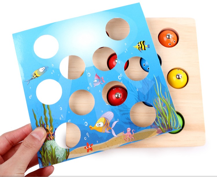 儿童宝宝益智早教玩具6-12个月磁性抓虫钓鱼游