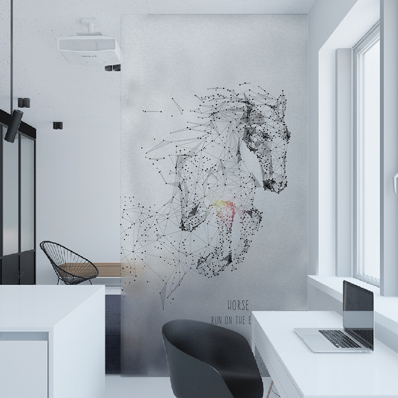 Geometric Creative Office Frosted Glass Stickers Custom Logo Static sticker Ramen sticker Anti-peep window sticker