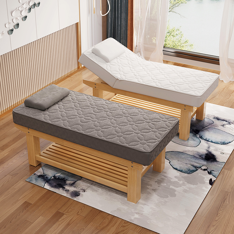 High-end latex beauty bed beauty salon special eyelash bed Chinese massage physiotherapy bed solid wood massage bed stepping back bed